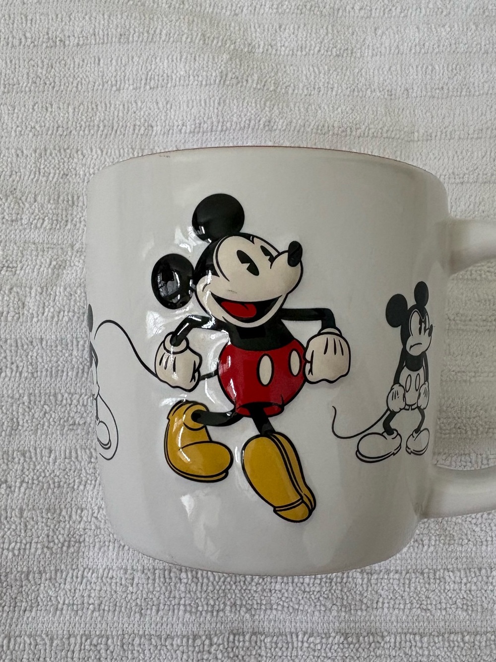 Disney White Ceramic Mug with 3D Mickey Mouse Red Shorts and Yellow Shoes
